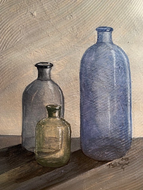 Bouteille bleue 