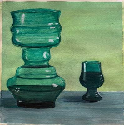 Verres sur vert